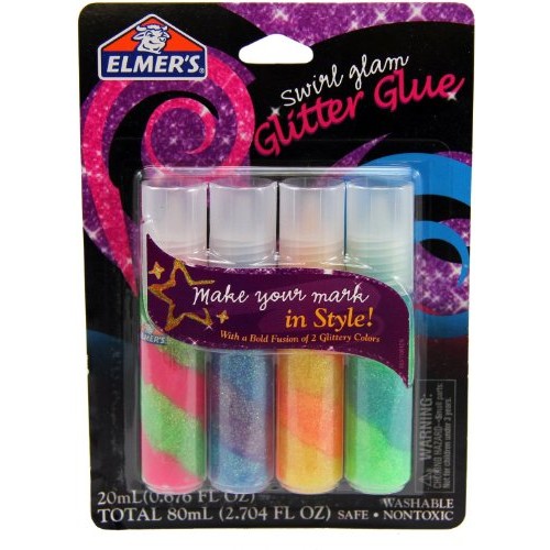 -xacto E655 -xacto E655 Brights Swirl Glam Glitter Glue Assorted Colors 4 Count
