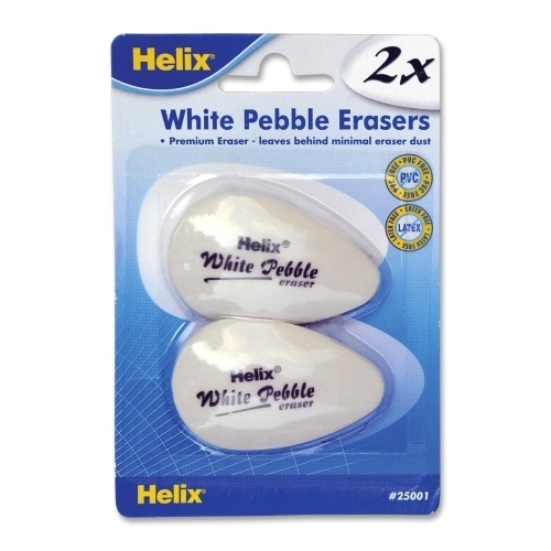 25001 25001 White Pebble Erasers 2 Count