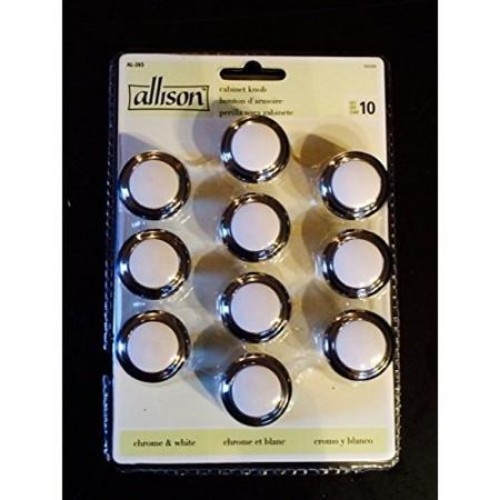 Newell Home 1791516 Newell Home 1791516 Chrome & White Allison Cabinet Knob 10 Pack