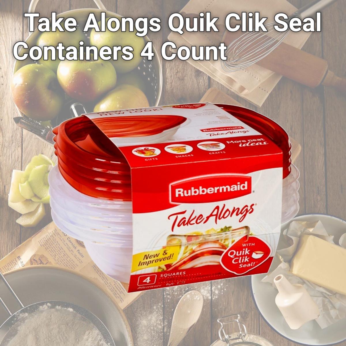 Picture of Rubbermaid 1832533 Take Alongs Quik Clik Seal Containers 4 Count