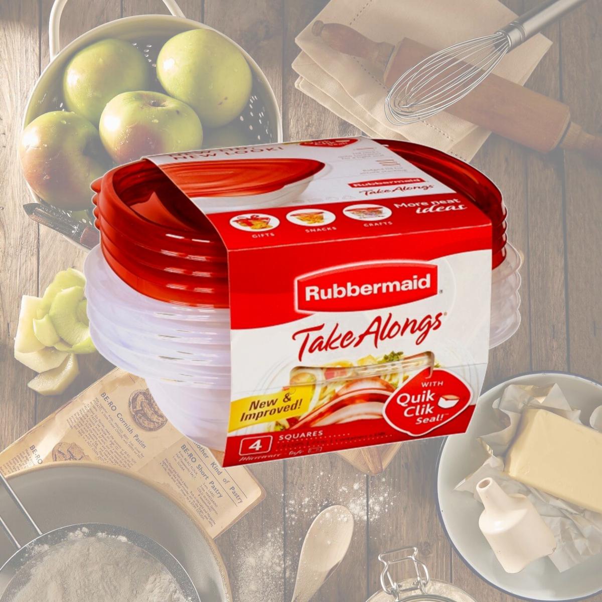 Picture of Rubbermaid 1832533 Take Alongs Quik Clik Seal Containers 4 Count