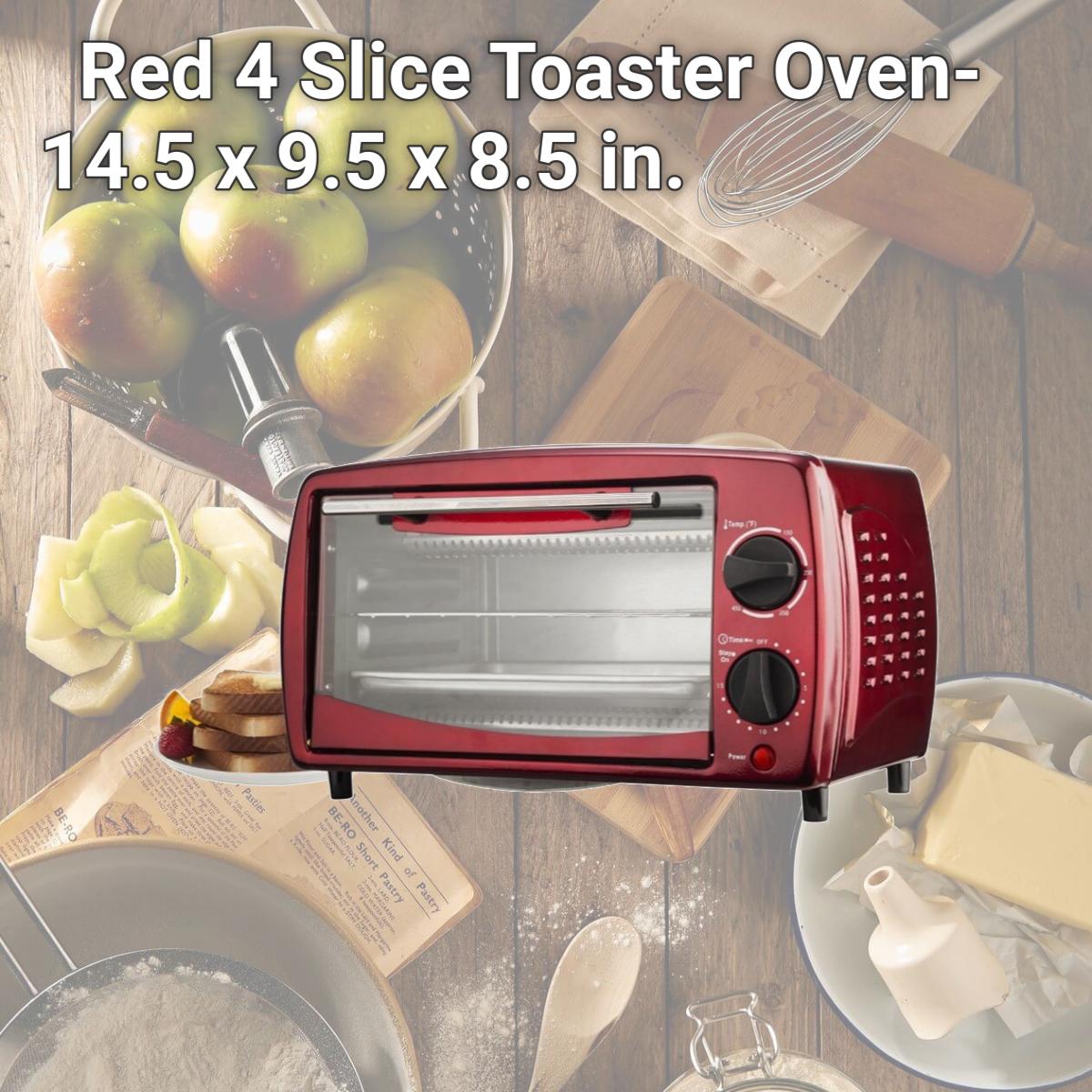 Picture of Brentwood TS-345R Red 4 Slice Toaster Oven- 14.5 x 9.5 x 8.5 in.