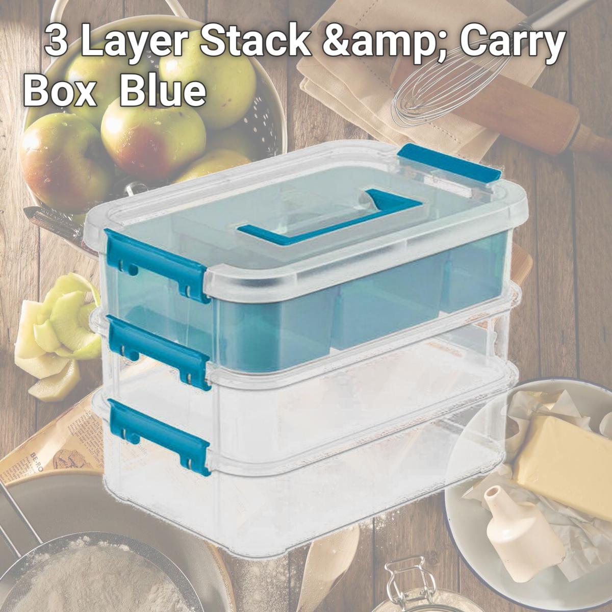 Picture of Sterilite - Lake Havasu AZ 14138606 3 Layer Stack &amp; Carry Box  Blue
