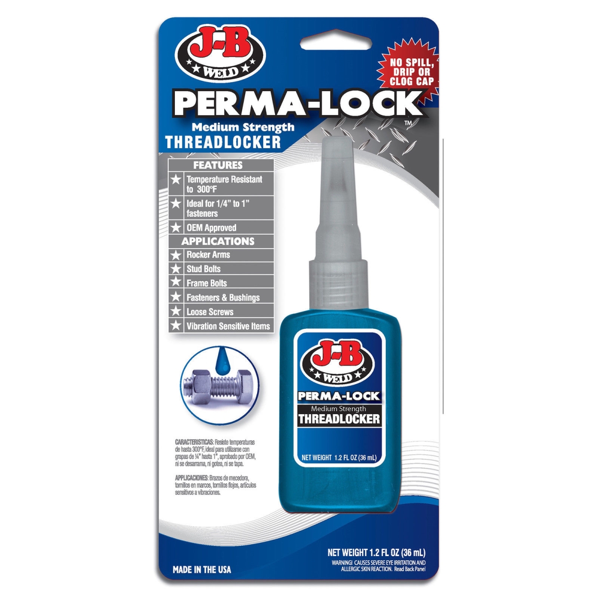 24236 36 Ml Perma-lock Threadlocker, Blue