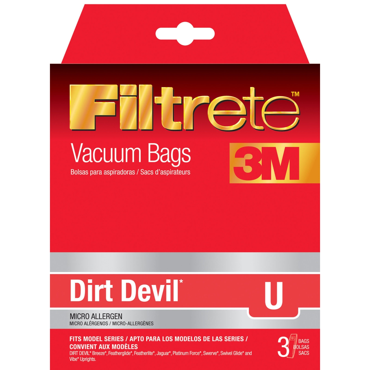 65703a-6 Dirt Devil Size U Filtrete Vacuum Bags