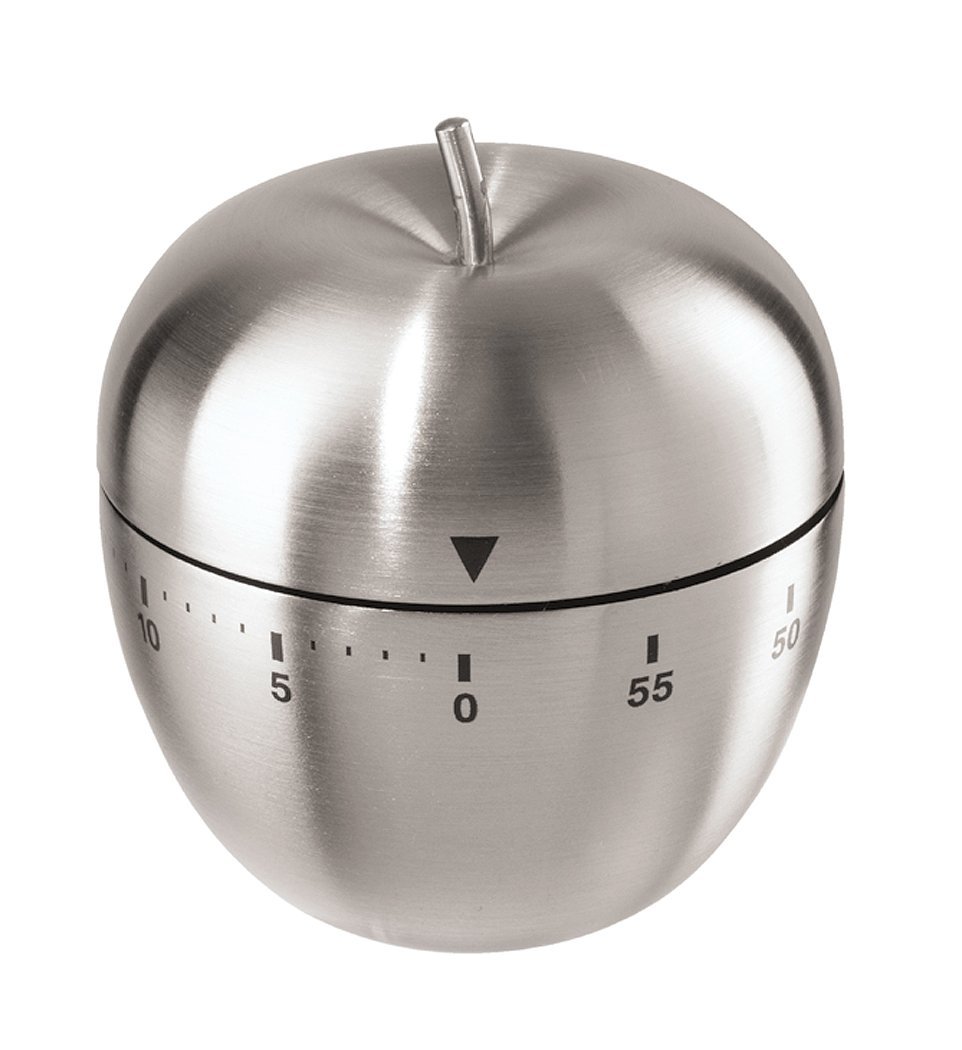 7258 Apple Stainless Steel 60 Minute Kitchen Timer