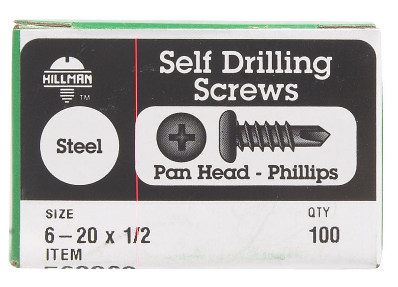 5034079 6-20 X 0.5 In. Phillips Pan Head Self Drilling Screw
