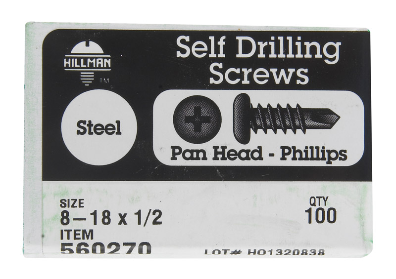 5034095 8-18 X 0.5 In. Phillips Pan Head Self Drilling Screw