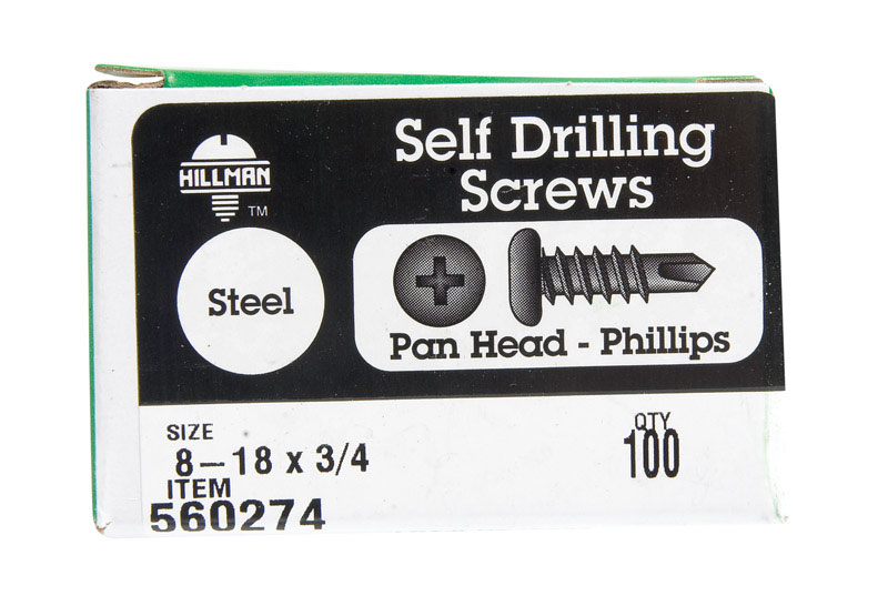 5034103 8 X 0.75 In. Phillip Pan Head Drilling Screw - 100 Per Box