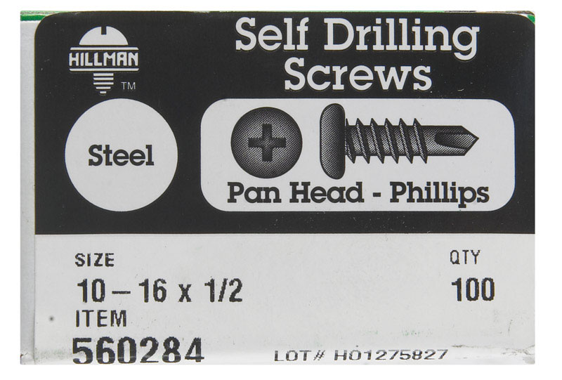 5034137 10-16 X 0.5 In. Phillips Pan Head Self Drilling Screw