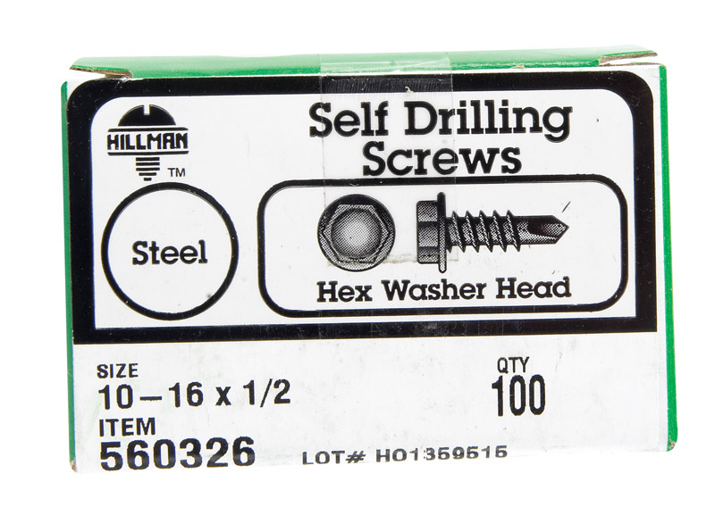 5034236 10-16 X 0.5 In. Hex Washer Head Self Drilling Screw