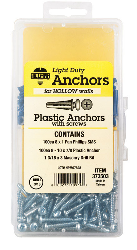 5325790 8-10 Phillip Plastic Anchor Kit