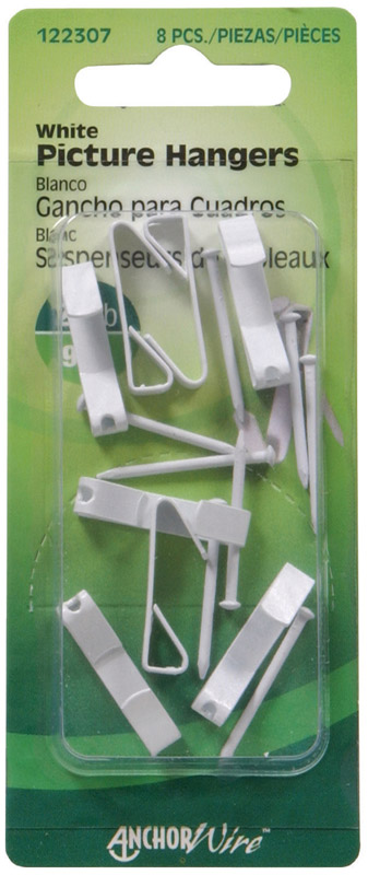 5331988 20 Lbs Picture Hanger White - Card Of 8- Pack Of 10