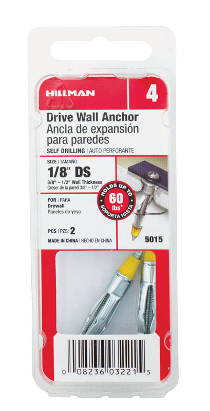 5333281 0.125 Ds Drive Wall Anchor - Card Of 2- Pack Of 10