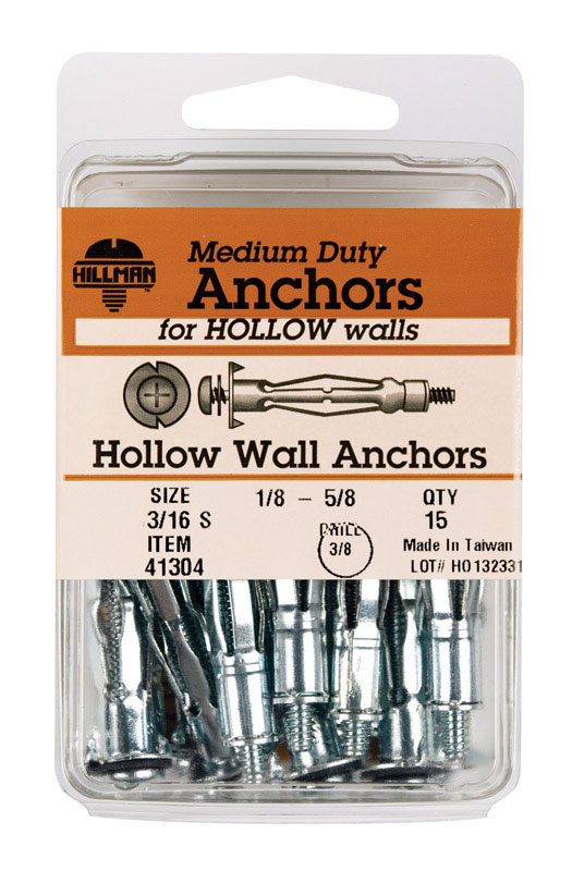 5333356 0.19 In. Hollow Wall Anchor - Card Of 15- Pack Of 5