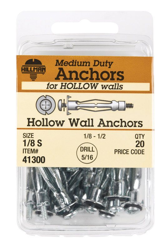 5333430 0.13 In. Short Drive Wall Anchor - Card Of 20- Pack Of 5