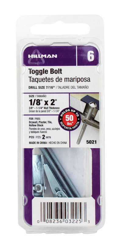 5334875 0.13 X 2 In. Toggle Bolt - Card Of 2- Pack Of 10