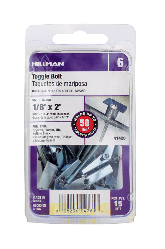 5335260 0.13 X 2 In. Toggle Bolt - Card Of 15- Pack Of 5