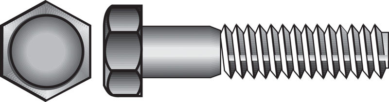 0.38 X 1 In. Stainless Steel Hex Bolt