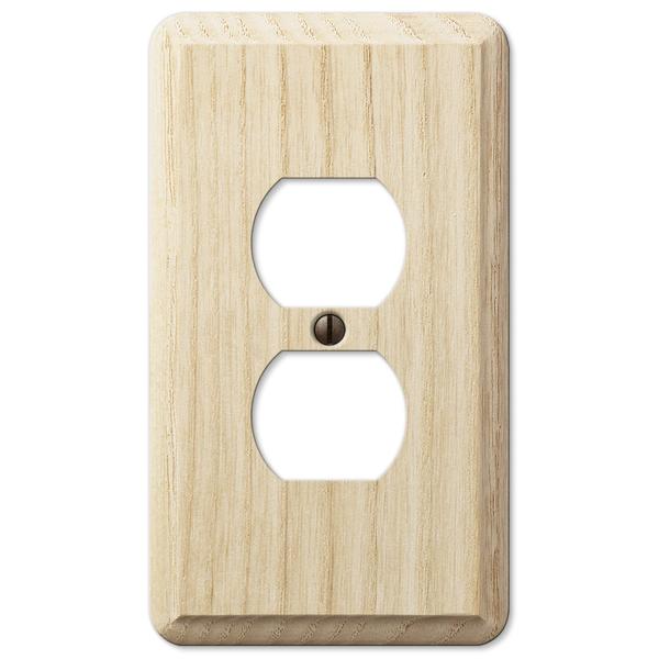 401d Contemporary Unfinished Ash Wood - 1 Duplex Outlet Wallplate