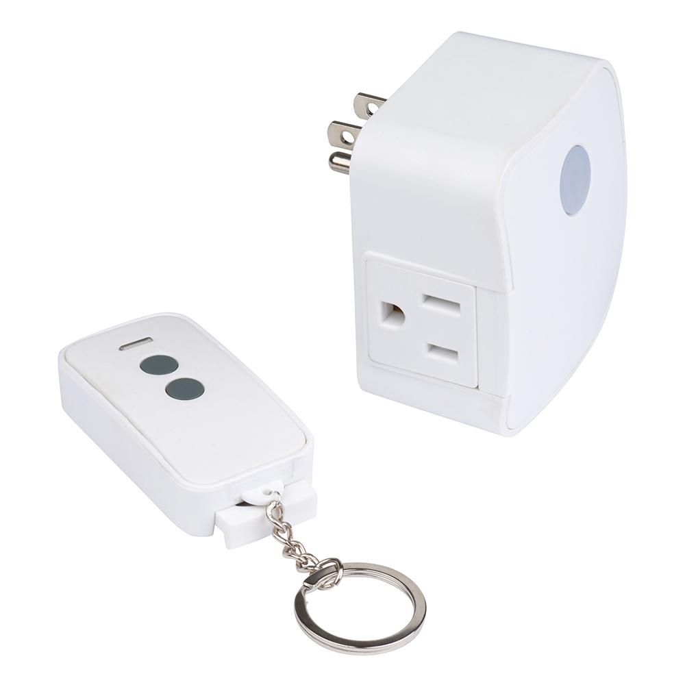 15 A Indoor Reciever Outlet With Wireless Remote Fob, White