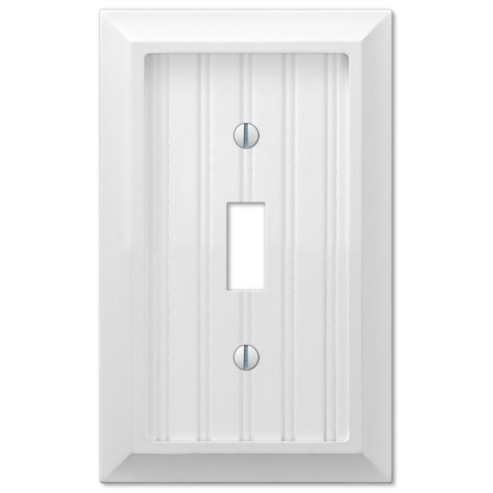 5.06 X 3.12 In. 1 Toggle Cottage White Wood Wall Plate