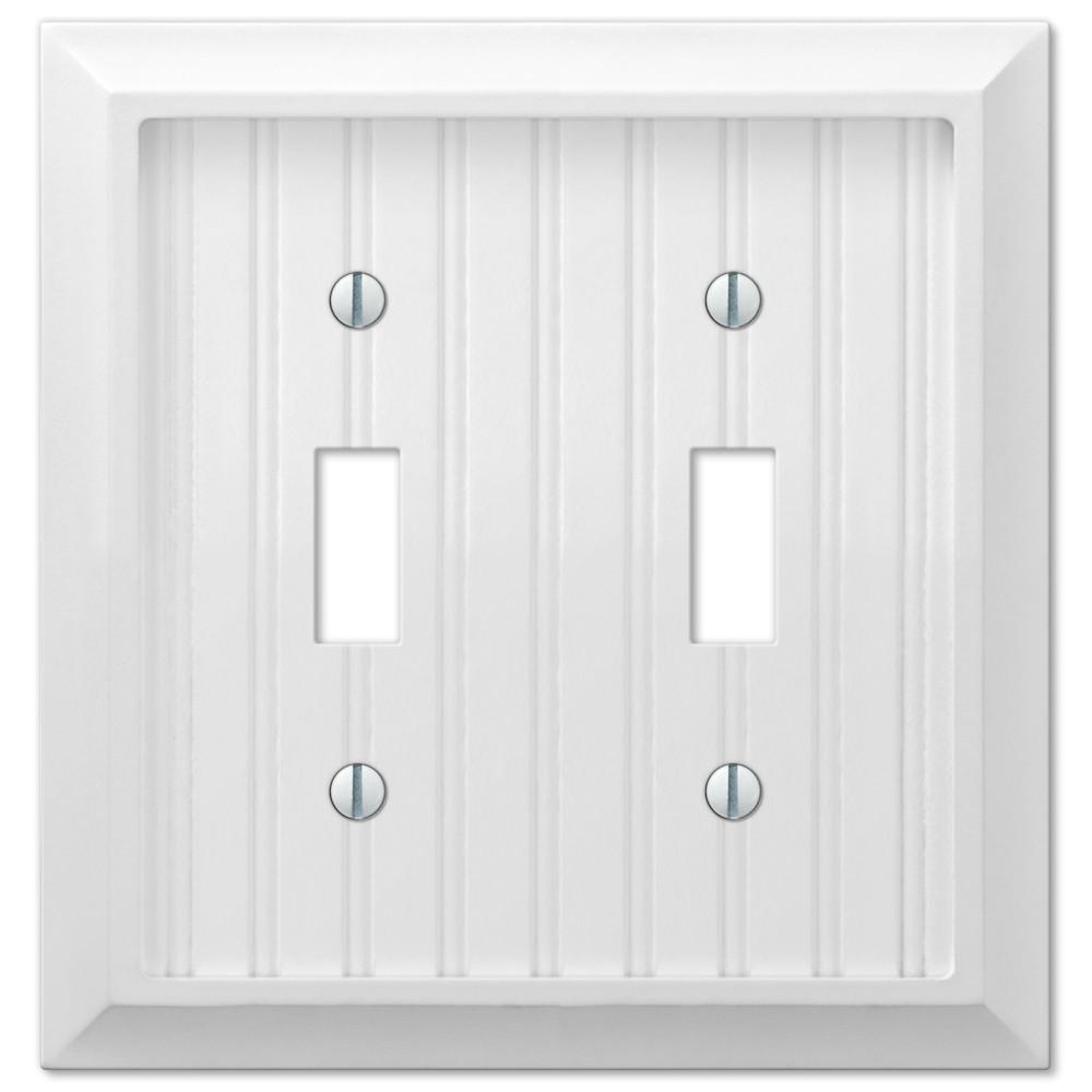 279ttw 5.06 X 3.12 In. 2 Toggle Cottage White Wood Wall Plate