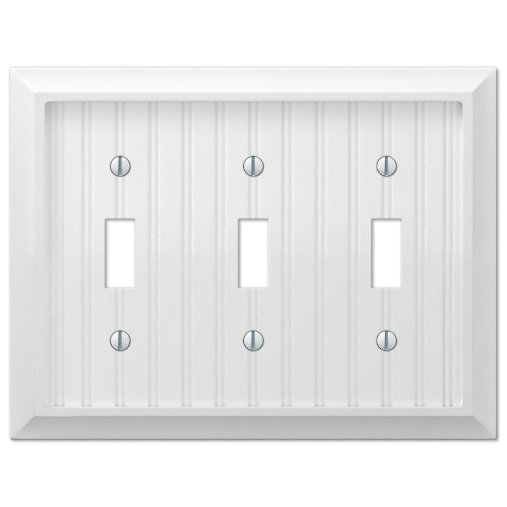 279tttw 3 Toggle Cottage White Wood Wall Plate