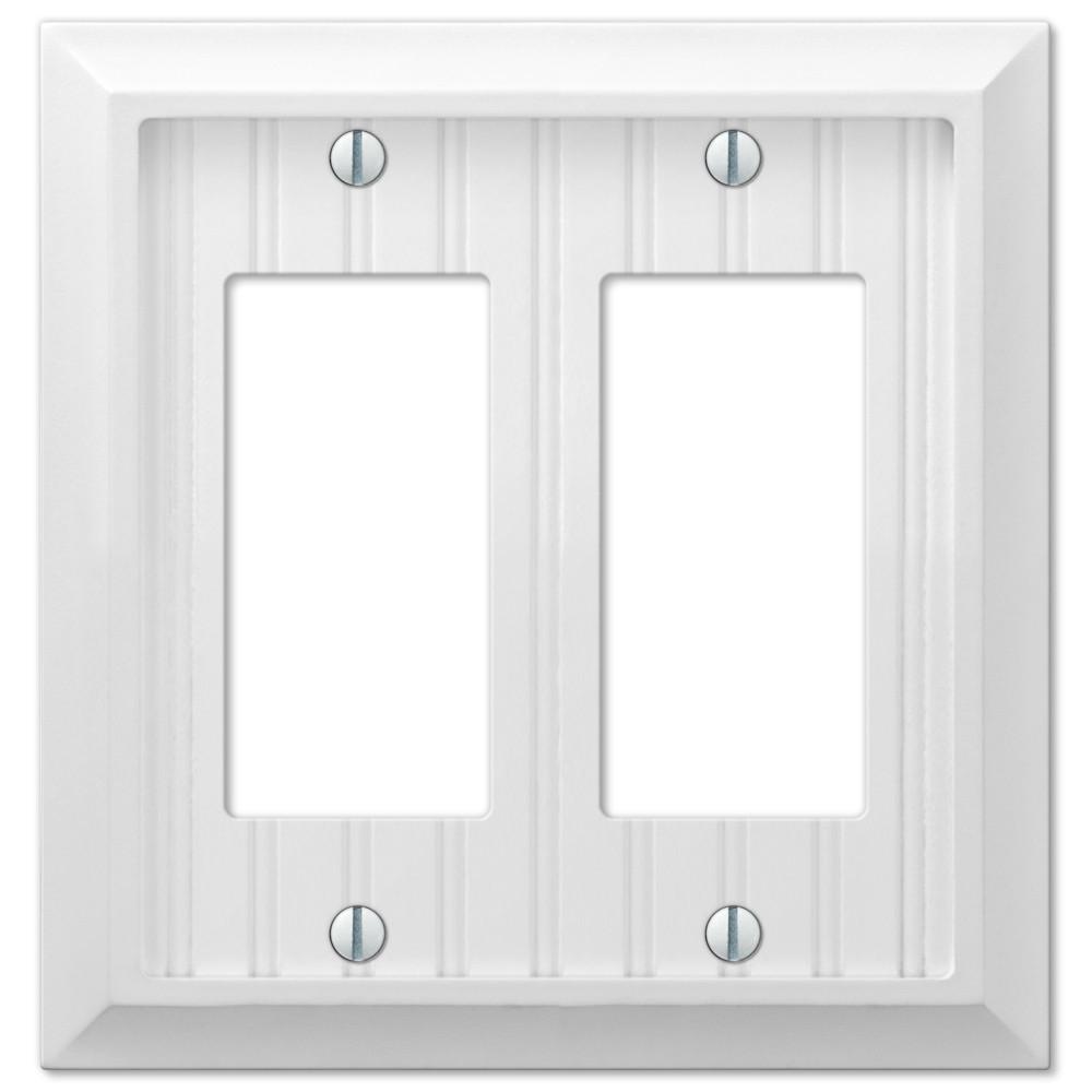 5.06 X 4.87 In. 2 Rocker Cottage White Wood Wall Plate