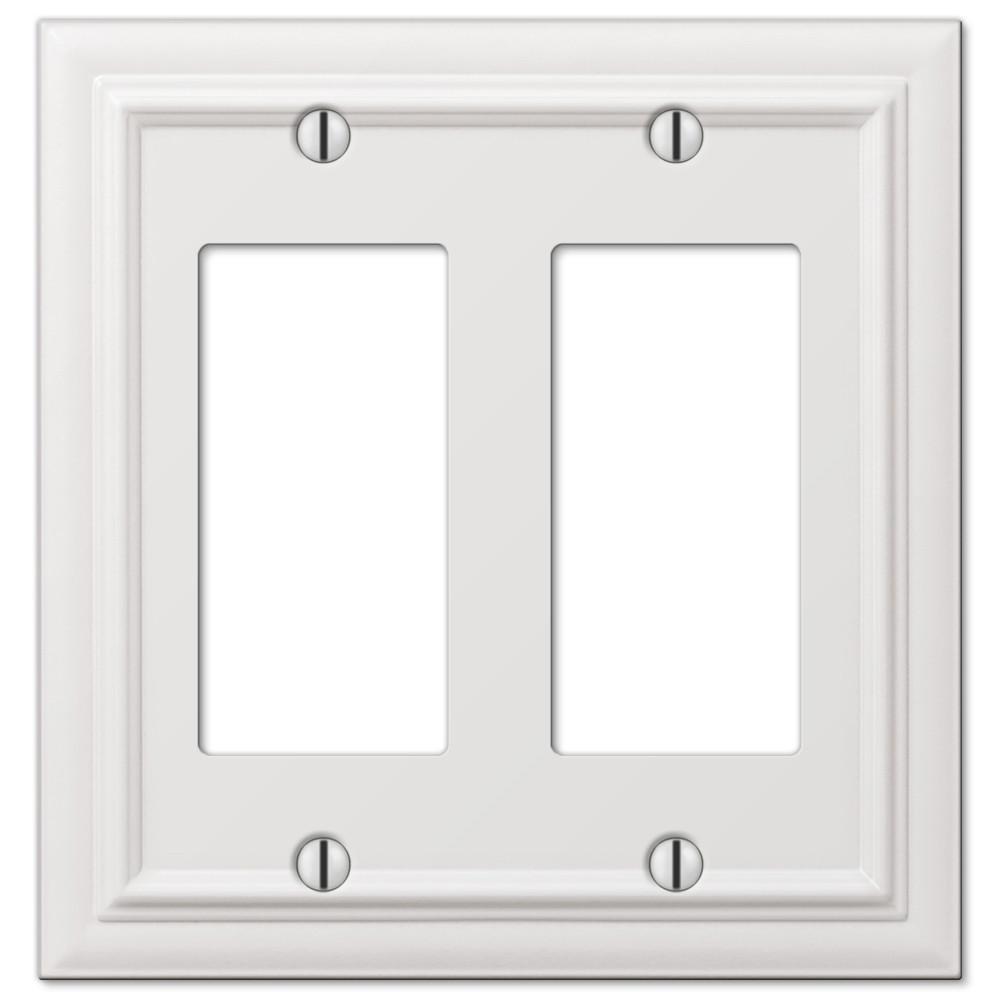 94rrw 4.93 X 4.75 In. 2 Rocker White Cast Continental Wall Plate