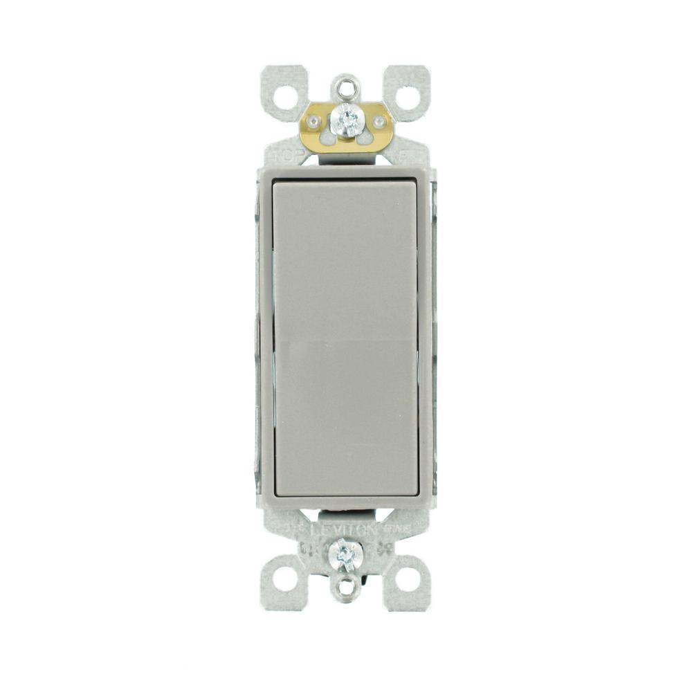 Leviton R67-05601-2gs 15 A 120 V Gray Decora Quiet Switch Rocker Switch