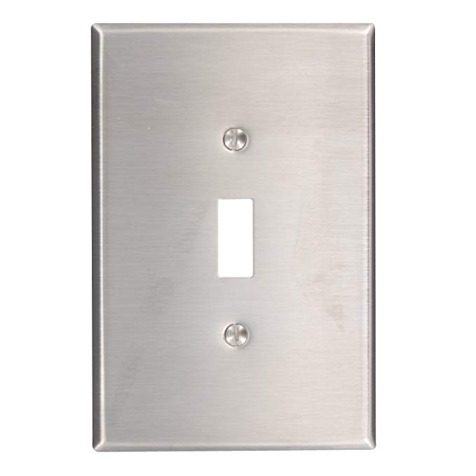 Leviton 004-84101-40 5.25 X 3.5 In. Oversized Stainless Steel Single-gang 1-toggle Wall Plate