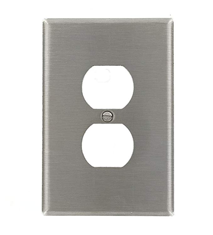Leviton 004-84103-40 5.25 X 3.5 In. 1 Gang Stainless Steel Duplex Oversized Wall Plate