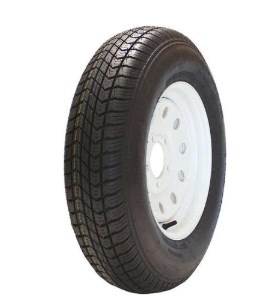 80302 Radial Trailer Tire Modular White Steel 5-4.5 Mounted Wheel