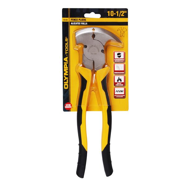 10-550 10.5 In. Fence Pliers Set With Black & Yellow Grip