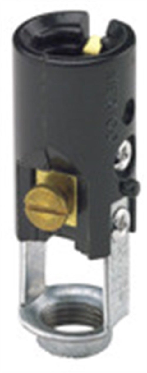 Leviton 041-10025-000 Keyless Incandescent Single Circuit Lamp Holder, Black