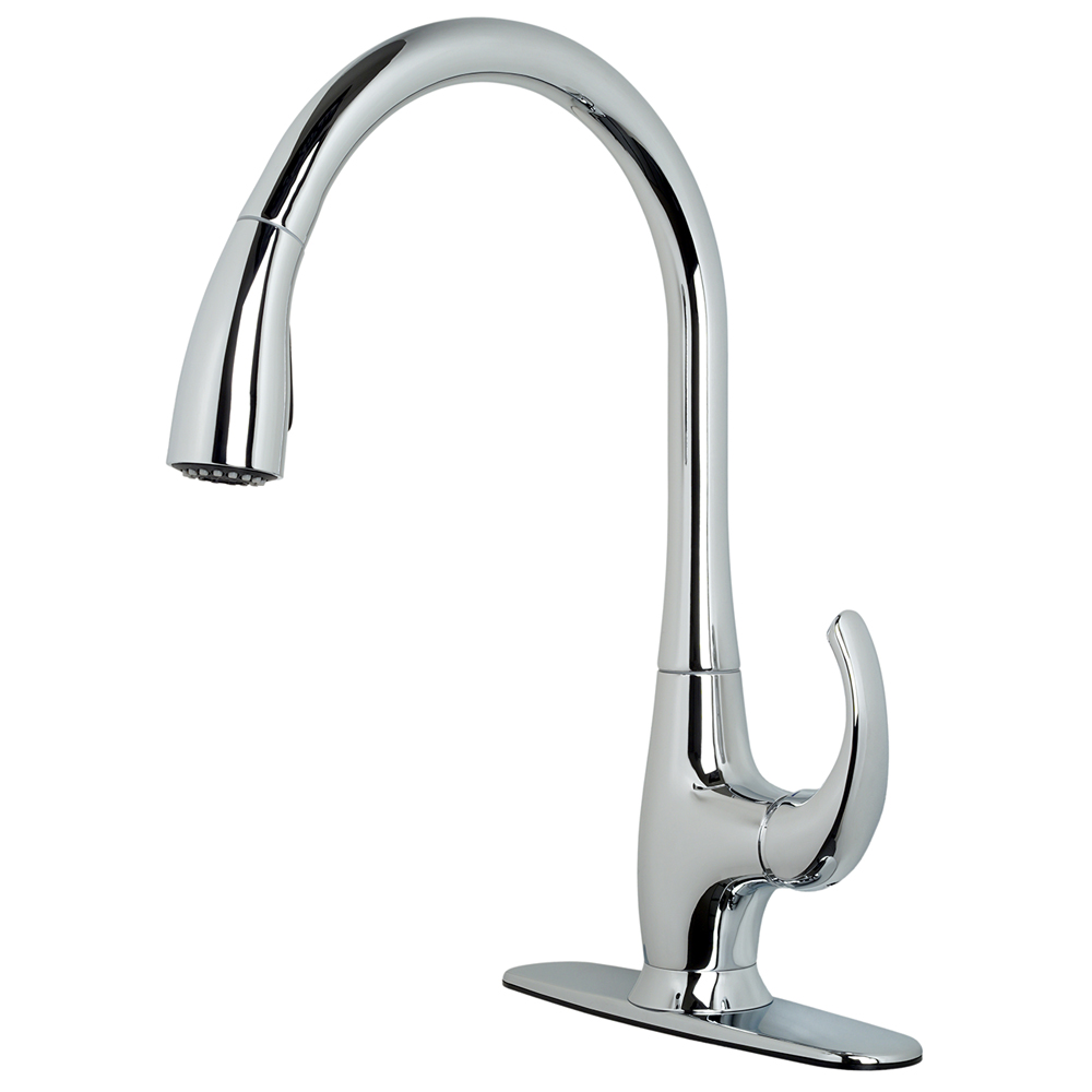 Uf13800 15.8 X 9.5 In. Chrome Single-handle Kitchen Faucet With Pull-down Spray