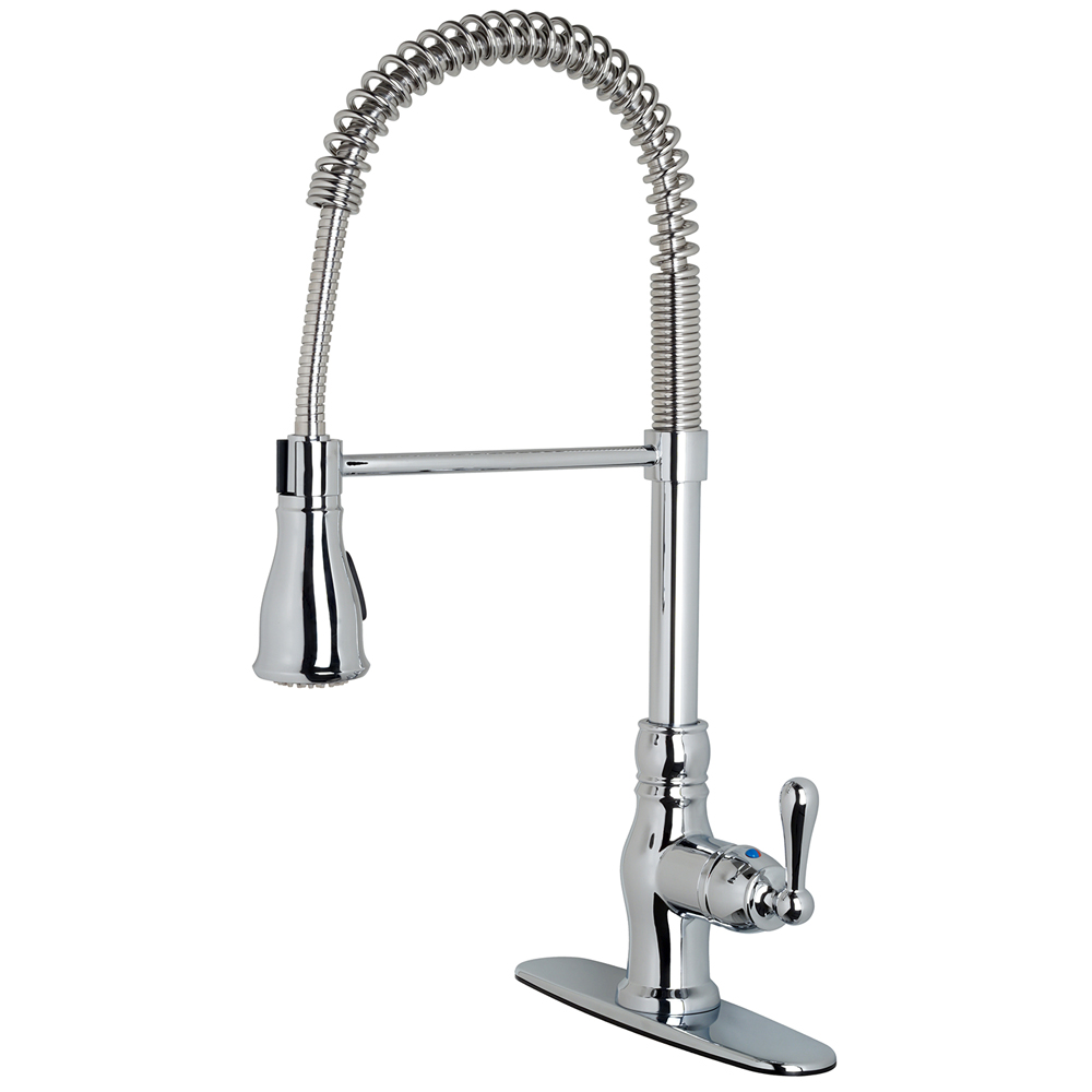 Uf17100 20.5 X 8.7 In. Chrome Single-handle Kitchen Faucet With Pull-down Spray