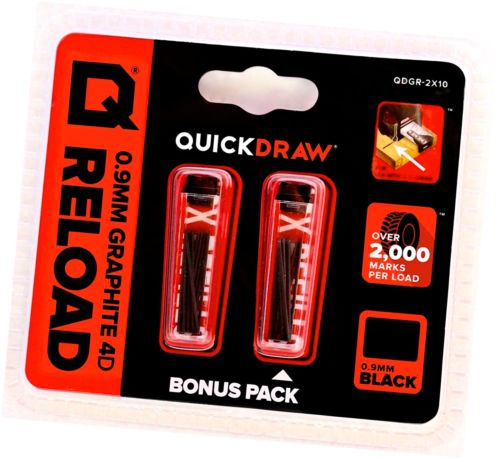 Qdgr-2x10 0.9 Mm Black Graphite Reload 10-stick Pack Plus 10-stick Bonus Pack