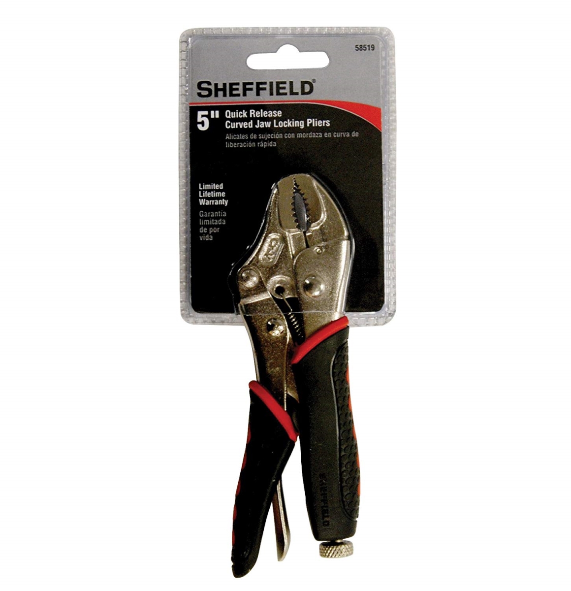58519 5 In. Quick Release Curved Jaw Locking Pliers, Black & Red
