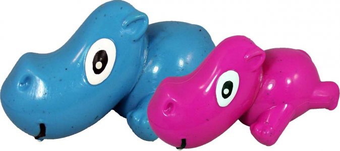 Rh-f-s Mini Fuchsia Retreads Hippo Dog Toy