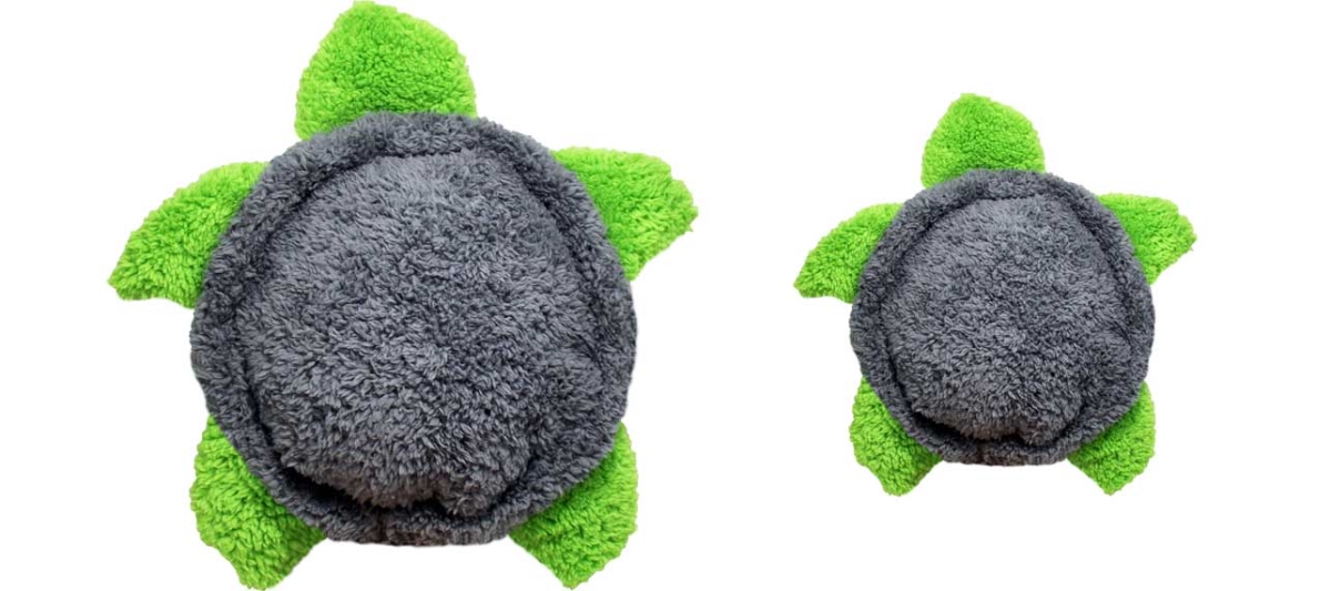 Tft-gyg-m Medium Grey & Green Fuzzies Turtle Dog Toy