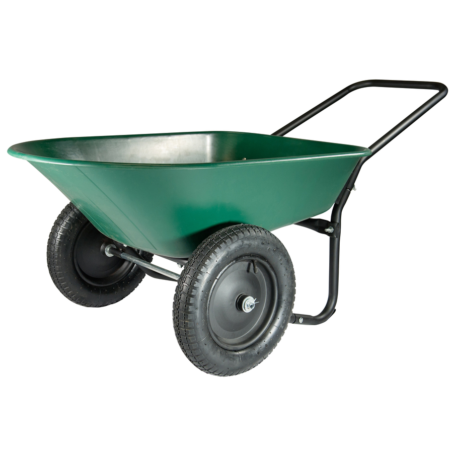 70007 5 Cu Ft. Green & Black Poly Wheelbarrow Yard Rover