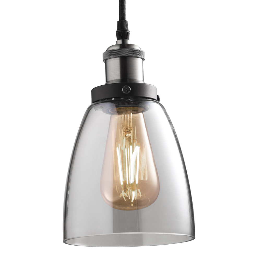 Pn6cg-nkst19led 5.7 In. Clear & Nickel Dimmable Led Vintage Bulb & Pendant