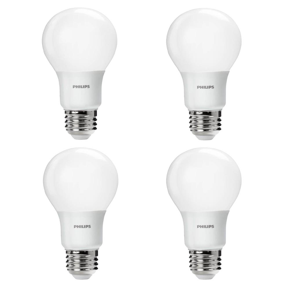 8w E26 A19 Frosted Daylight Led Non-dimmable Light Bulb, 4 Count