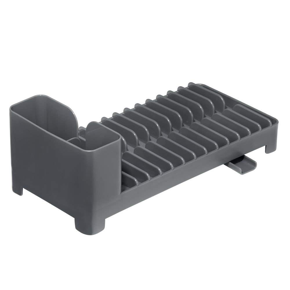 48946 12.5 X 5.69 X 4.32 In. Plastic Clarity Compact Dish Drainer With Swivel Spout - Cool Gray