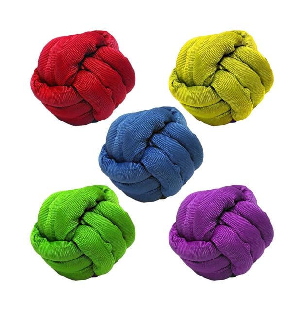 3.5 In. Ballistic Nylon Interwoven Ball Dog Toy - Assorted Color