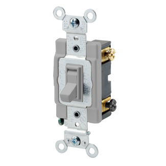 Leviton 021-54503-2gy 15a, 120 & 277v Commercial Grade Ac Quiet Single Pole Toggle Switch - Gray