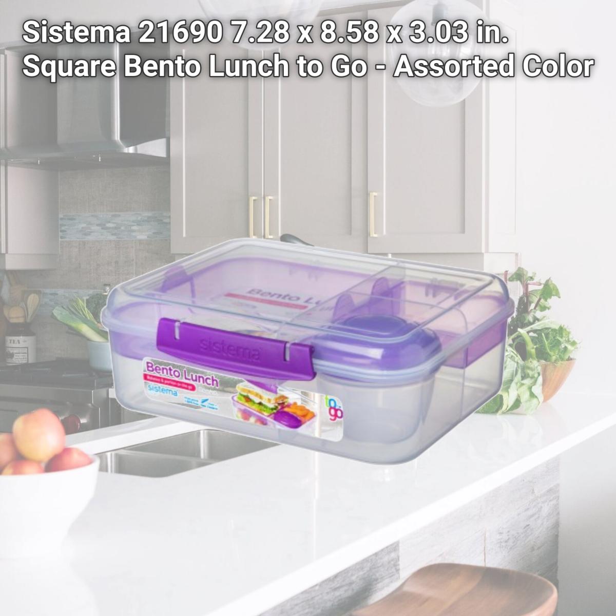 Picture of Sistema 21690 7.28 x 8.58 x 3.03 in. Square Bento Lunch to Go - Assorted Color