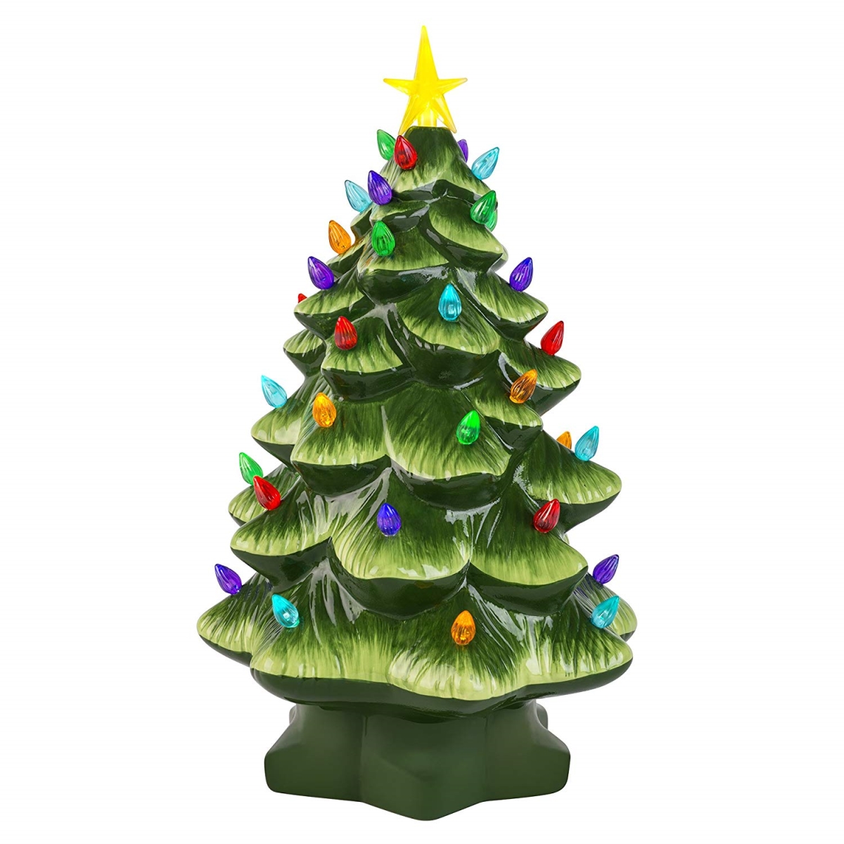 19323 Led Decoration Porcelain Christmas Tree - Green